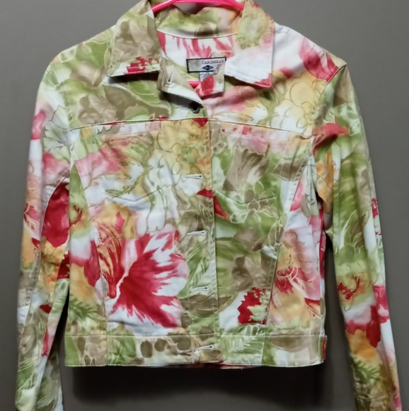 Caribbean Joe PS Floral Button up Jacket - Picture 1 of 5